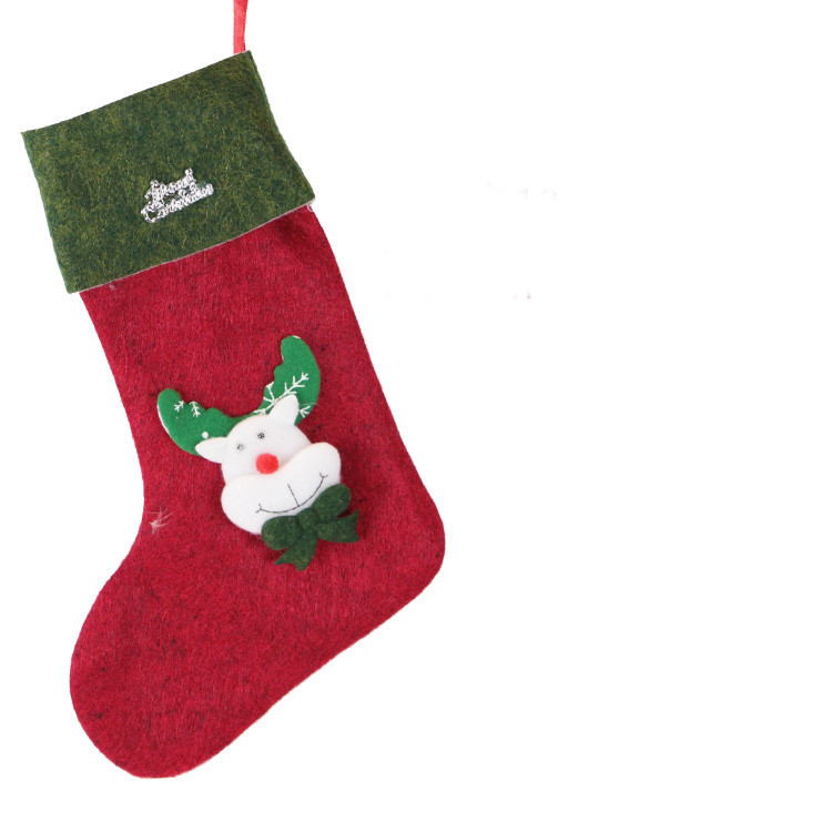 Ukrasna božićna čarapa s raznim aplikacijama