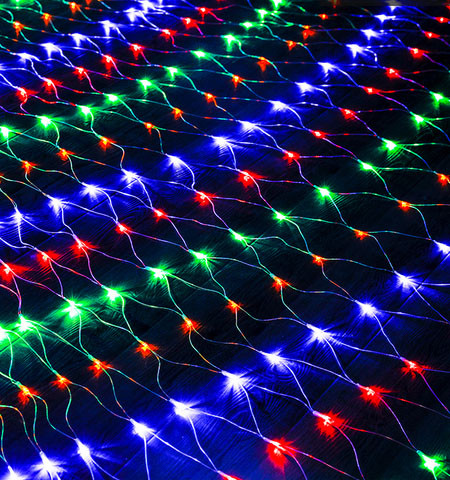 Ziemassvētku lampiņu tīkls ar izmēru 2x3m