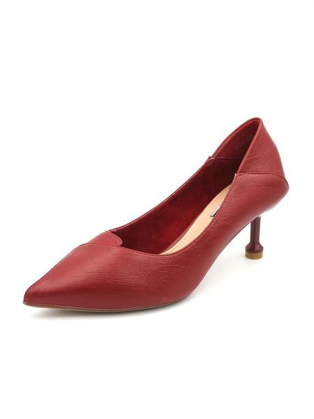 Alkalmi cipő sarkú hegyes műbőr modellel