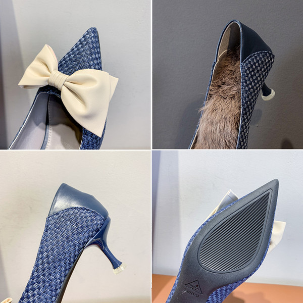 Modern női cipő szalaggal és vékony sarokkal, két modellben