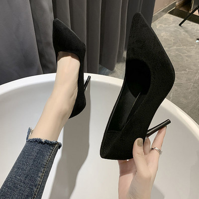 Дамски черни обувки с височина на тока 5см 7см 9см