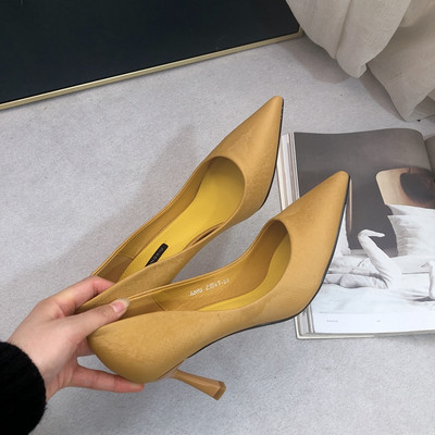 Női cipő eko bőrből, 7,5 cm-es sarokkal