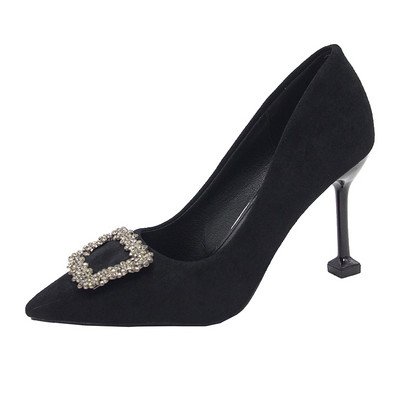 Modern női cipő kövekkel és sarokkal - 9 cm és 5 cm