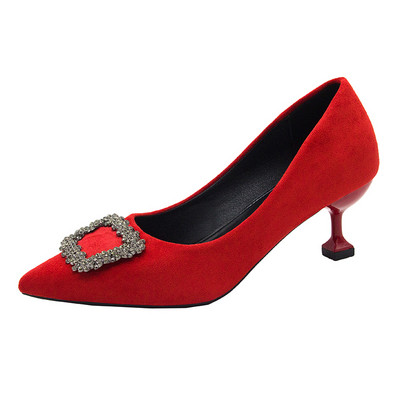 Modern női cipő kövekkel és sarokkal - 9 cm és 5 cm