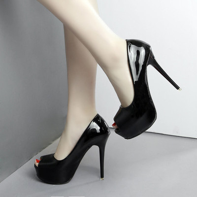 Öko bőrből készült női cipő új modellje, magas sarkú 12 cm