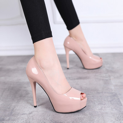 Öko bőrből készült női cipő új modellje, magas sarkú 12 cm