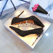 Modern női fényes magas sarkú cipő