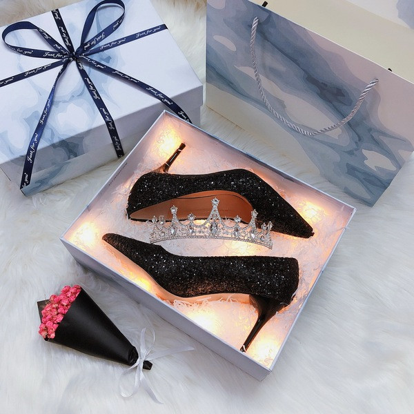 Modern női fényes magas sarkú cipő