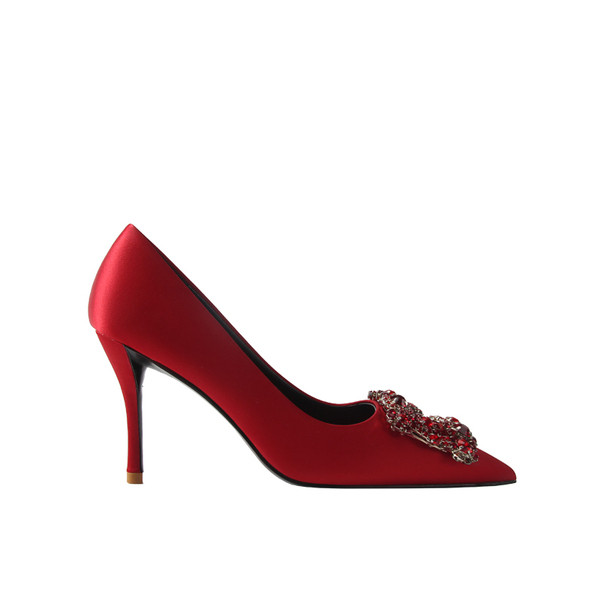 Stílusos női cipő kövekkel - hegyes modell