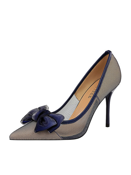 Modern női cipő hálóval és szalaggal