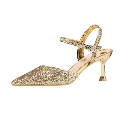 Modern, fényes női magassarkú cipő, két modellben