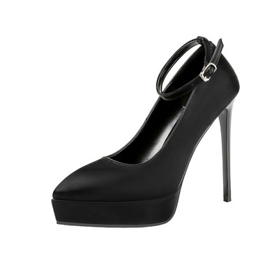 Stílusos női cipő pánttal és 12,5 cm-es sarokkal