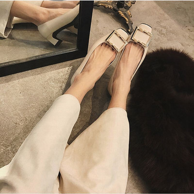 Νέο μοντέλο γυναικεία έκο δερμάτινα λουστριν παπούτσια  με μεταλλικό στοιχείο - ύψος τακουνιού 5 cm ή 7 cm