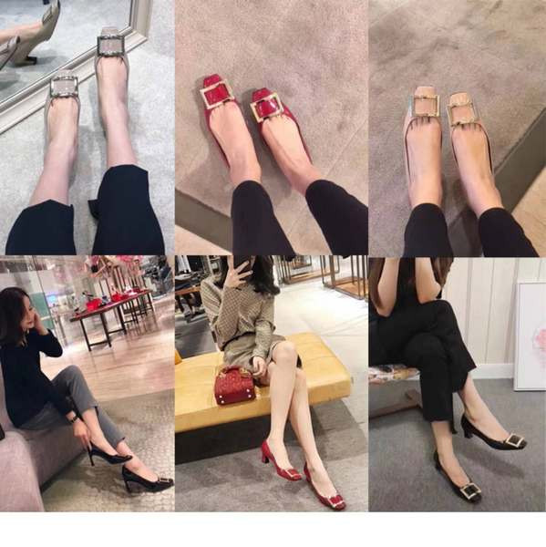 Νέο μοντέλο γυναικεία έκο δερμάτινα λουστριν παπούτσια  με μεταλλικό στοιχείο - ύψος τακουνιού 5 cm ή 7 cm