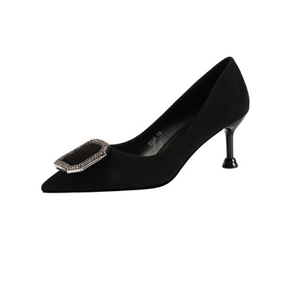 Pantofi de dama cu catarama si toc de 9,5 cm sau 6,5 cm