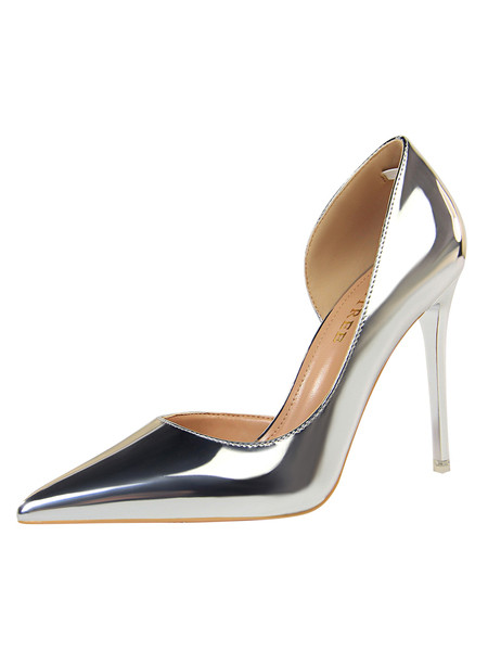 Bőr női hegyes cipő, vékony 10,5 cm-es sarokkal