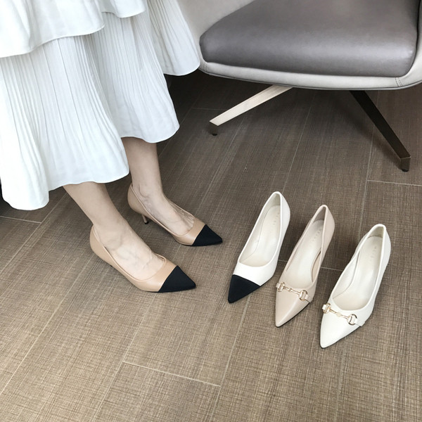 Γυναικεία παπούτσια από οικολογικό δέρμα με τακούνι 6 cm