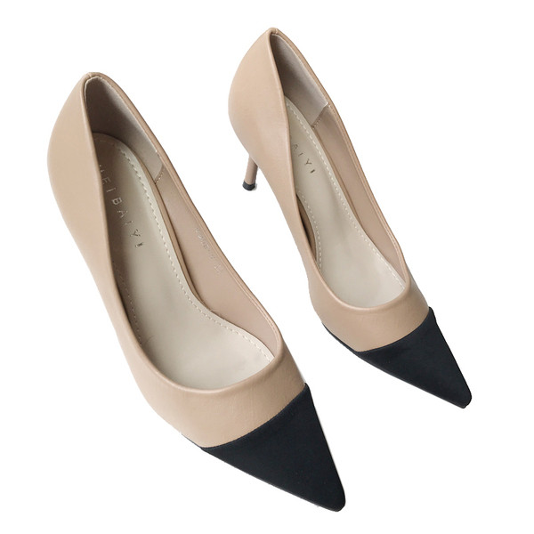 Γυναικεία παπούτσια από οικολογικό δέρμα με τακούνι 6 cm