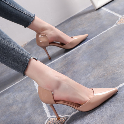 Elegantne ženske lakirane cipele na visoku petu - 8 cm