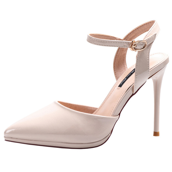 Jelenlegi női cipő csattal és sarokkal-9,5 cm