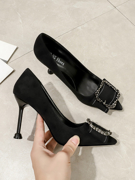 Csatos női cipő kihegyezett modellje - 6,5 cm vagy 9,5 cm sarok