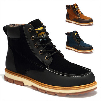Ανδρικά χειμερινά παπούτσια σε διάφορα μοντέλα με κορδόνια: μαύρο, σκούρο μπλε καφέ χρώμα