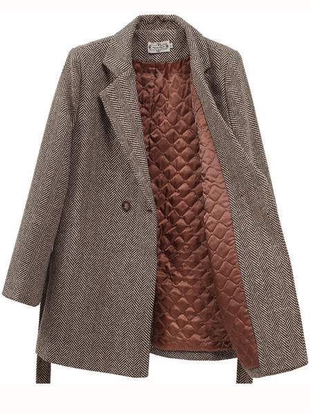 Дамско стилно палто с колан на талията