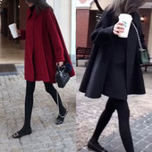 Нов модел широко дамско палто с джобове и размери до 3XL