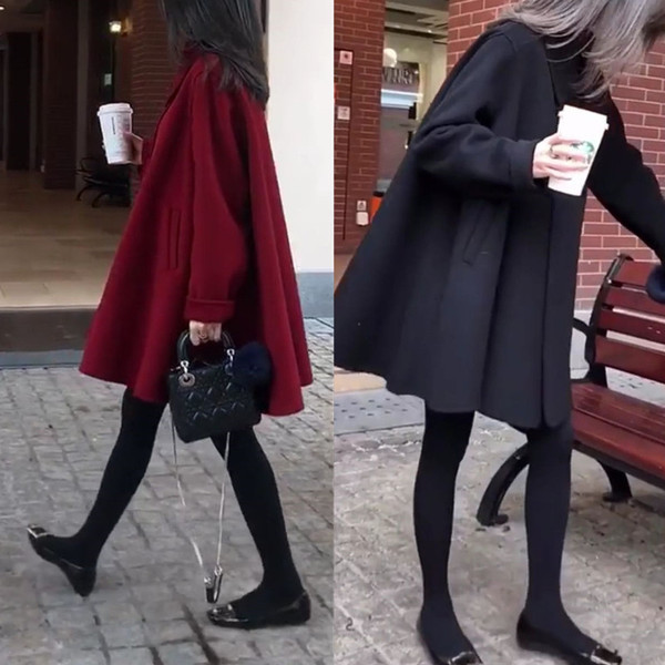 Нов модел широко дамско палто с джобове и размери до 3XL