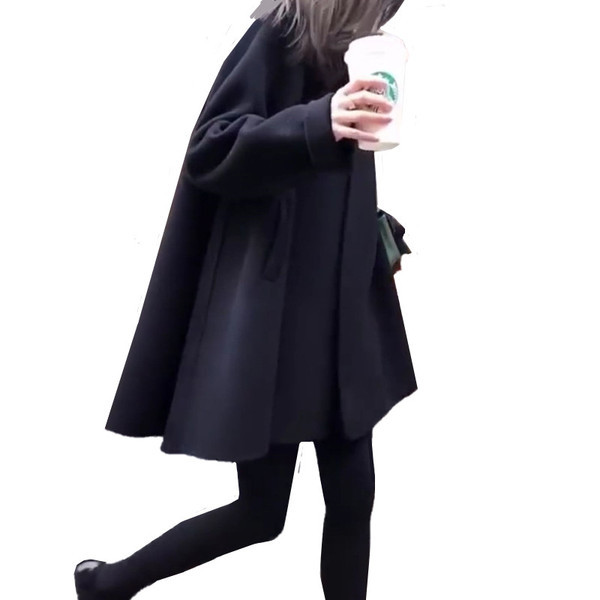 Нов модел широко дамско палто с джобове и размери до 3XL