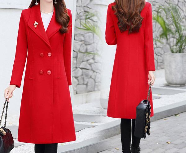 Új modell női kabát testre szabott modell spitz nyakkivágással