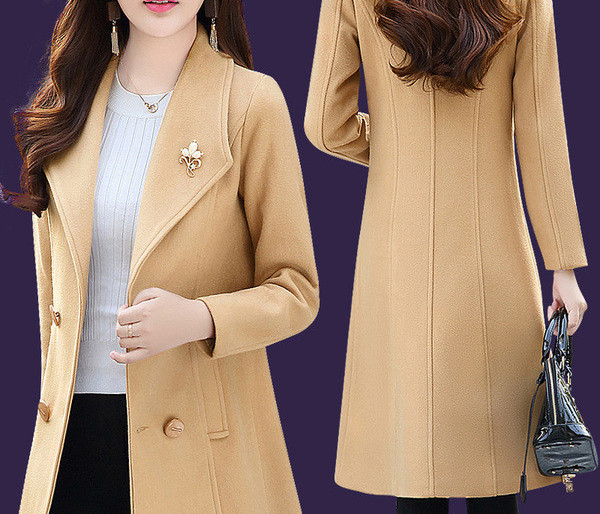 Új modell női kabát testre szabott modell spitz nyakkivágással