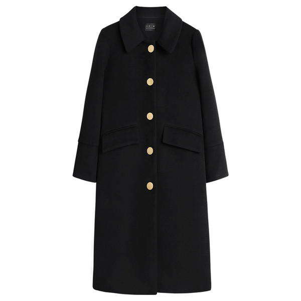 Új modell női hosszú kabát gallérral és gombokkal