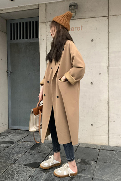 Széles modell női hosszú kabát