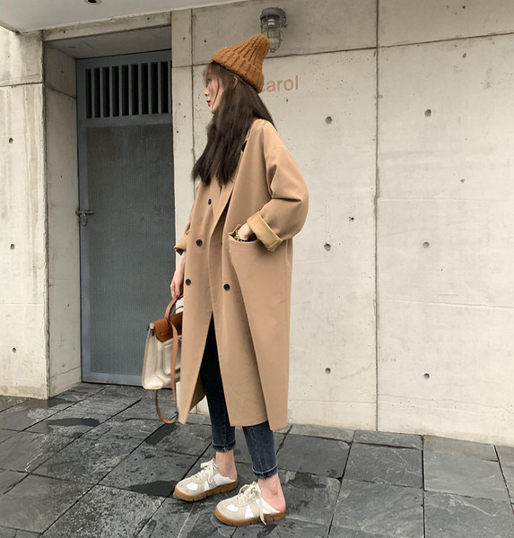 Széles modell női hosszú kabát