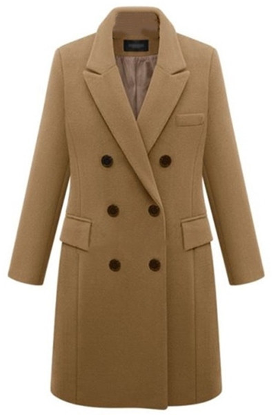 Naujo modelio rudeninis paltas su ilgiu iki kelių ir užsegimu dvieiliu kampu - dideli dydžiai