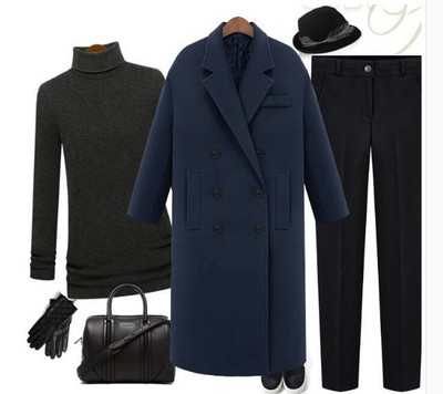 Modern hosszú kabát kétsoros rögzítéssel, egyenes modellel