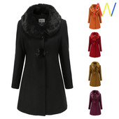 Hosszú testhezálló kabát gombbal és gallérral