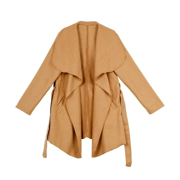 Vékony tavaszi-őszi kabát aszimmetrikus modell