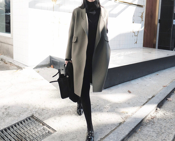 Modern női hosszú kabát télire