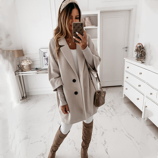 Модерно дамско палто с копчета - два модела