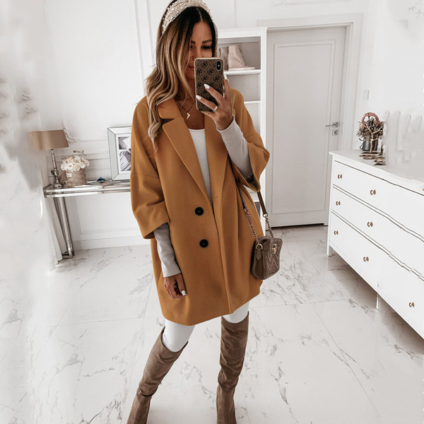 Модерно дамско палто с копчета - два модела