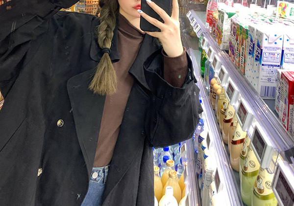 Дълго и широко палто с двуредно закопчаване