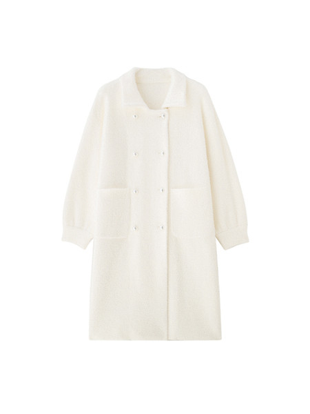 Hosszú pehelykabát széles modell gyöngyökkel