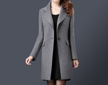 Γυναικείο casual μακρύ παλτό με κουμπιά