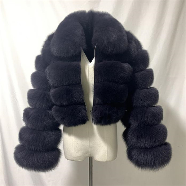 Късо пухено палто с цип за жени