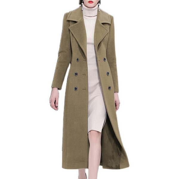 Modern női hosszú kabát gombokkal