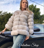 Mūsdienīgs dūnu mētelis ar 3/4 piedurknēm