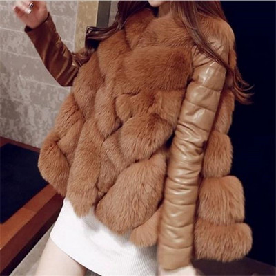 Női tollkabát textil ujjakkal