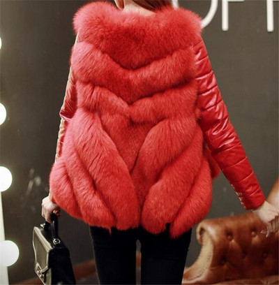 Női tollkabát textil ujjakkal